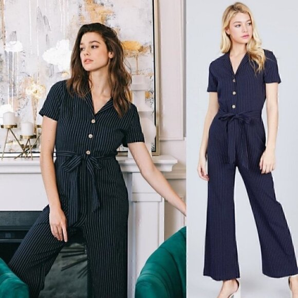 LAURA Classy Navy Jumpsuit - Picture 1 of 3